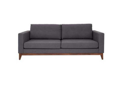 Gray Two-seater Designer 2-Seater Couch Living room Textile Upholstered Sofa